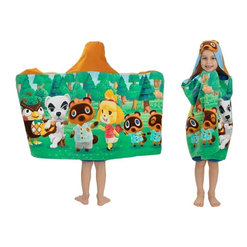 Nintendo Switch Animal Crossing Kids Bath and Beach Hooded Towel Wrap Cotton